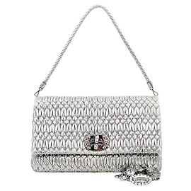 Miu Miu Borsa a tracolla matelassé in cristallo argento Argento