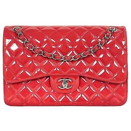 Chanel Borsa Classic Flap Jumbo Red Series Patent Rosso
