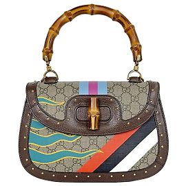 Gucci Saco tote de bambu Marrom
