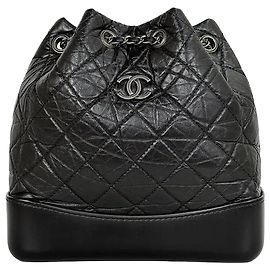 Chanel Gabrielle Backpack Small Black Black