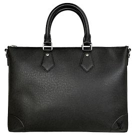 Louis Vuitton Taiga Slim Briefcase Black Black