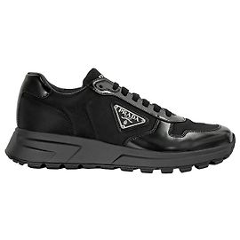Prada Sneakers Frax in nylon e pelle spazzolata mai usate Nero