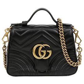 Gucci GG Marmont Mini Top Handle Bag Schwarz Schwarz