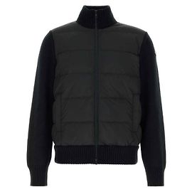 Moncler Men's Padded Wool Zip-Up Cardigan Black Black