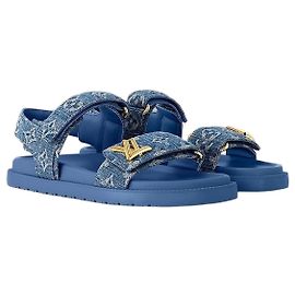 Louis Vuitton Sunset Flat Comfort Sandals Blue Blue