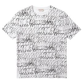 Marni Camiseta blanca estampada para hombre Castaño