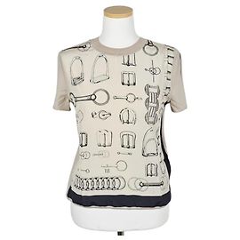 Hermès Kurzarm-Pullover für Damen aus Strick Braun