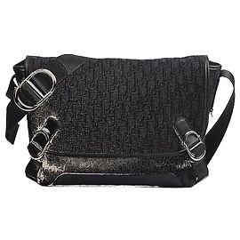 Dior Jet Flap Messenger Bag Medium Black Oblique Jacquard Black
