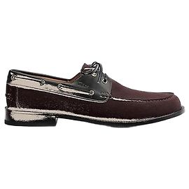 Dior Scarpe da barca Arch Camoscio di vitello marrone scuro Vitello liscio nero Marrone