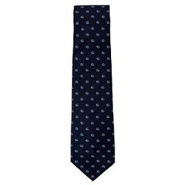 Gucci Double Jacquard Silk Tie Blue Blue