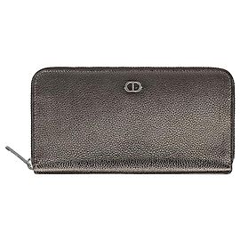 Dior CD Icon Zip Long Wallet Black Grain Calfskin Black