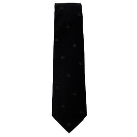 Gucci Double Jacquard Silk Tie Black Black