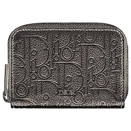Dior Zipper Coin Wallet Black Black