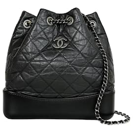 Chanel Gabrielle Backpack Small Black Black