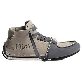 Dior Botas de Atar Rodi Nubuck Cinza Camurça de Bezerro Cinza Marrom