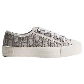 Sapatilhas Walk'n'Dior Stone Grey Bordado Oblique Algodão Marrom