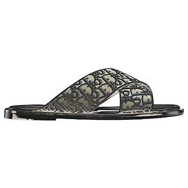 Dior Sandali in jacquard Oblique beige e nero Marrone