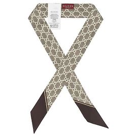 Gucci Pañuelo Skinny de seda con estampado GG Multicolor