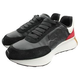 Alexander Mcqueen Black and Burgundy Men's Sneakers Red
