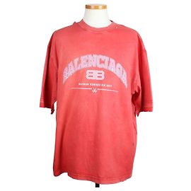 Balenciaga Grafik-Logo Vintage Jersey T-Shirt Rot Rot