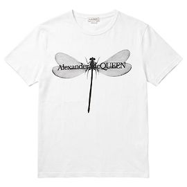 Alexander Mcqueen T-Shirt für Herren mit Libellen-Print Weiß