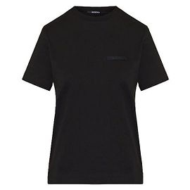 Jacquemus Kurzarm-T-Shirt aus Ripsband Schwarz