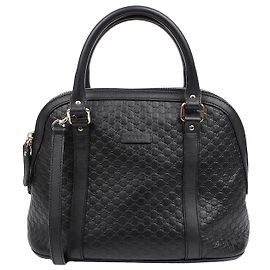 Gucci Microshima Medium Dome Tote Bag Schwarz Schwarz