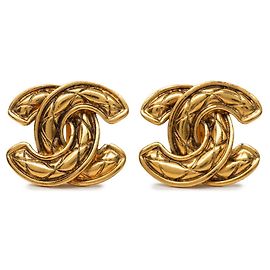 Orecchini Chanel Vintage Matelassé Coco Mark D'oro