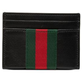 Tarjetero Gucci de piel negra Negro