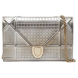 Bolso de hombro con cadena Christian Dior Diorama Plata