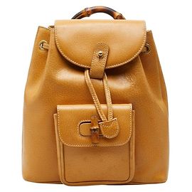 Gucci Bamboo Backpack 003 in Beige Leather Beige