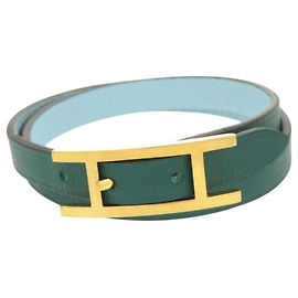 Hermès Bracelet Behapi Double Tour Hermes Vert Bleu clair