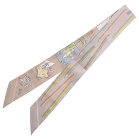 Hermès Lenço Hermes Twilly A Vos Crayons Marrom Branco Multicor
