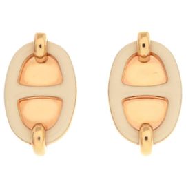 Hermès Boucles d'oreilles puces Hermes Mini Maillon Doré