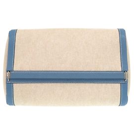 Hermès Hermes Toile H Taurillon Clemence Blue Handbag Blue