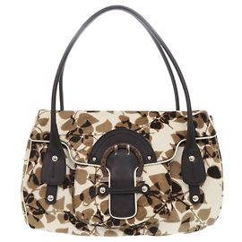 Bolsa de ombro em couro Salvatore Ferragamo Marrom Preto