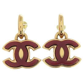 Orecchini Chanel Coco Mark in metallo rosso e oro Rosso D'oro