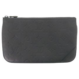 Louis Vuitton Trio Messenger Monogram Shadow Handbag Pouch Black