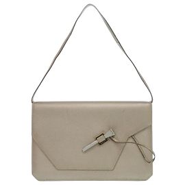 Hermès Hermes Envelope Chevre Leather Shoulder Bag Brown