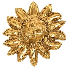 Broche Chanel Coco Mark Lion Doré