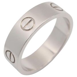 Anel Cartier Love em Ouro Branco 18K Dourado