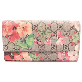 Portafoglio Continental Gucci GG Blooms Multicolore Beige