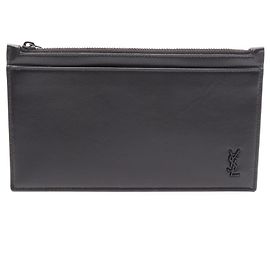 Borsa a mano pouch Yves Saint Laurent in pelle nera Nero