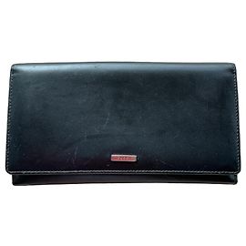 Vintage Y2K Continental Gucci by Tom Ford wallet in black leather Black