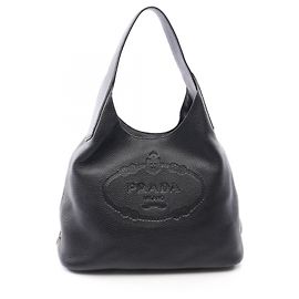 Borsa a tracolla in pelle Prada VIT.DAINO Nero