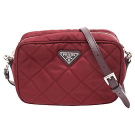 Bolsa Prada Bordeaux Saffiano Triangle Bordeaux