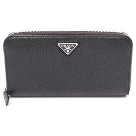Cartera larga Prada de piel negra Negro