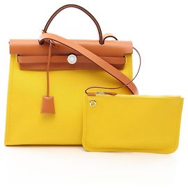Hermès Hermes Herbag Zip PM Sac à main 2-Way Marron Autre Jaune