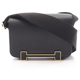 Hermès Hermes Geta Shoulder Bag in Black Chevre Leather Black
