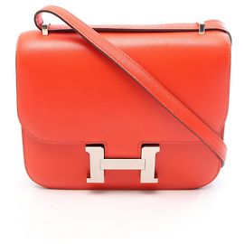 Hermès Borsa a tracolla Hermes Constance 3 Mini Rouge Pivoine Rosso